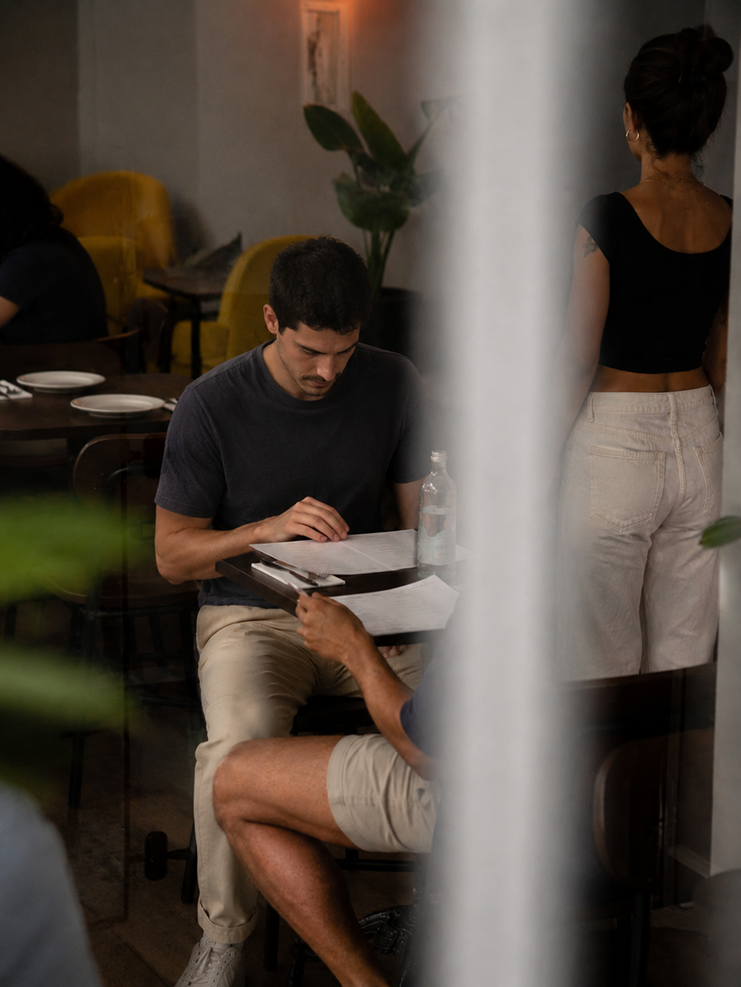 Man having lunch